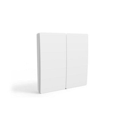 Ener-J EnerJ Wireless Kinetic 2 Gang Self Powered Wall Switch Ip67 Waterproof White 433Mhz from B&Q