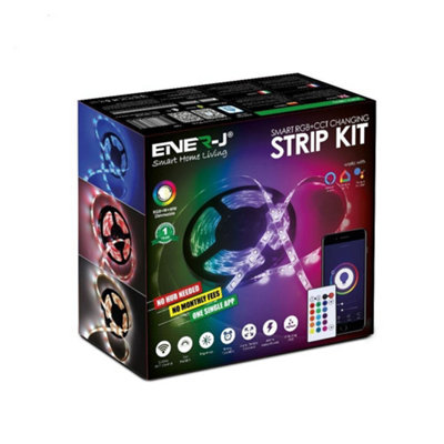 Ener-J Smart Wi-Fi Rgb+Cct Changing & Dimmable Ip65 Led Strip Kit White/Light