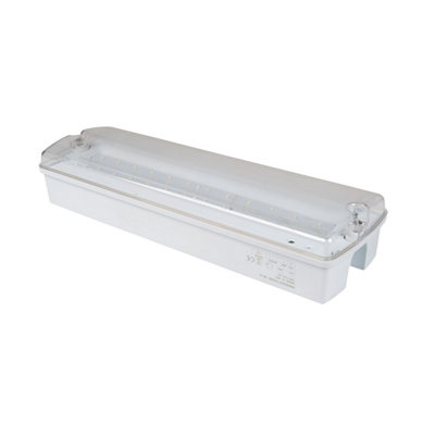 Ener-J 3W Led Emergency Bulkhead Fitting Maintained Or Non-Maintained Exit Sign Light Ip65 from B&Q