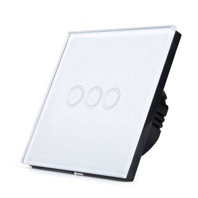 Ener-J Wi-Fi Smart 3 Gang Touch Switch No Neutral Required White 1800W from B&Q