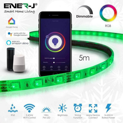 B&Q -  Smart Wi-Fi Rgb Led Strip Light Kit 5M Ip65 12V