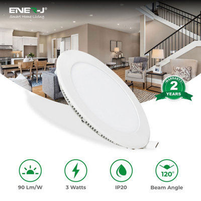 Ener-J 18W Recessed Round Led Mini Panel 220mm Diameter Hole Size 205mm 6000K from B&Q
