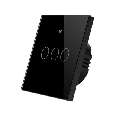 Ener-J Unisex White 3 Gang Smart Wifi Touch Light Switch No Neutral Required Black Glass 1800W Uk Home Lighting Control In - Image 6