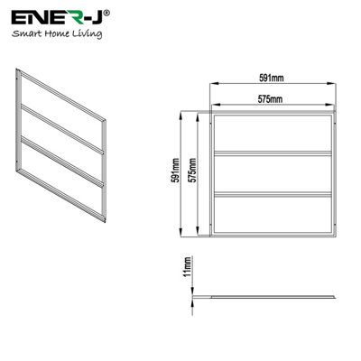 Ener-J Edgelit Borderline Led Panel With Middle Bars 40W 4000 Lumens 2 Years Warranty 6000K from B&Q