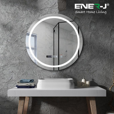 Ener-J Led Mirror With Bluetooth Speaker, Cct Changing & Dimmable, Round, Size: 70Cms Light