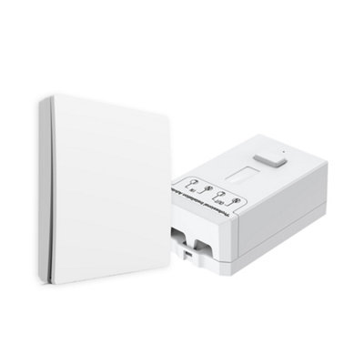 B&Q -  1 Gang Wireless Kinetic Switch Kit No Wiring Required White 500W Rf Receiver For Home Lighting Control