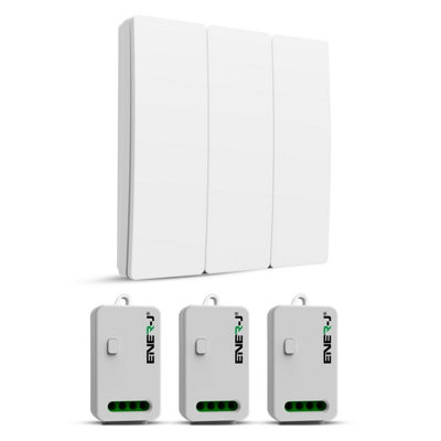 ENER-J Pro Wireless Kinetic Switch Kit - 3 Gang White - 3 x 500W RF Receiver Modules - Image 7