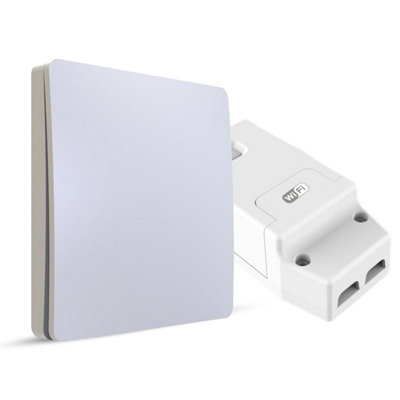 Ener-J 1 Gang Wireless Kinetic Switch (White Body) + 100W Rf + Wifi Dimmable Receiver from B&Q