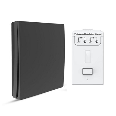 Ener-J 1 Gang Wireless Kinetic Switch, + 500W Rf Receiver Black