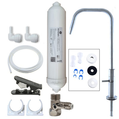 B&Q -  Cento Brushed Advanced Single Filter Under Sink Drinking Water Tap Filter & Filter Kit