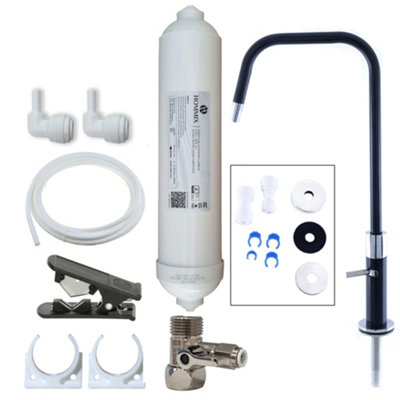 B&Q -  Vasto Black Advanced Single Filter Under Sink Drinking Water Tap Filter & Filter Kit