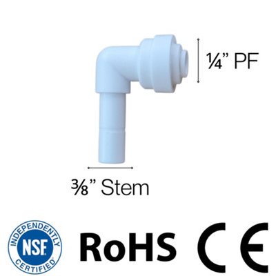 Hommix 1/4 Inch Push Fit To 3/8 Inch Stem Elbow from B&Q