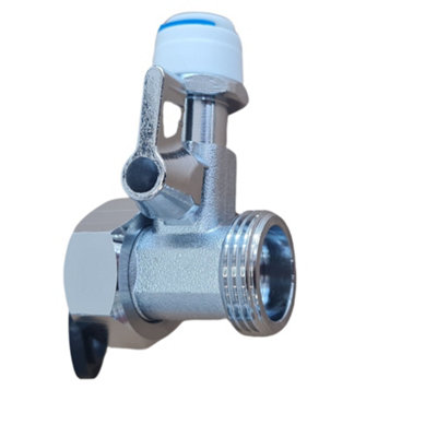 Hommix 3/4" Brass Feed In Water Valve Male & Female3/8" Push Fit (Quick Connect) from B&Q