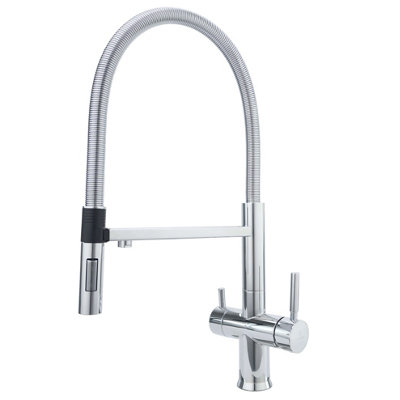 Hommix Riva 3 Way Kitchen TapChrome Pull Down Magnetic Spring Mixer For HotCold & Filtered Water from B&Q