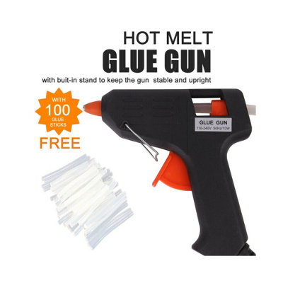 Trigger Electric Hot Melt Glue Gun & 100 Free Glue Sticks For Adhesive Hobby