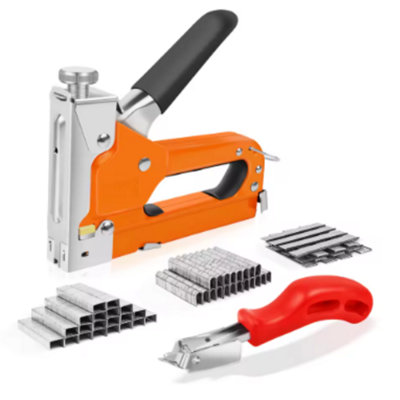 Staple Gun With 3000 Staples 3 In 1 Upholstery Stapler With Remover For Fixing MaterialDecoration from B&Q