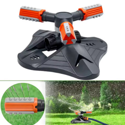  - 3 Fork Garden Hose Sprinkler Automatic 360 Degree Rotating Plastic Water Sprayer