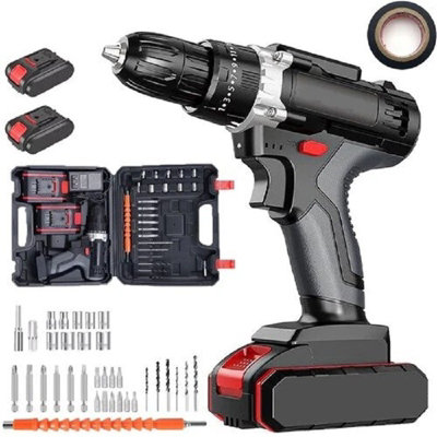 48V Cordless Hammer Drill Set Electric Impact Driver Screwdriver 2X Battery Uk
