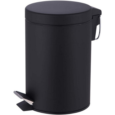Metal Black Small 3L Pedal Bin Kitchen Toilet Rubbish Hygienic Bin Gift Boxed from B&Q