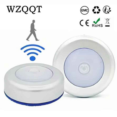 6Led Pir Motion Sensor Night Light Led Human Body Induction Wireless Detector Automatic Light On  Off For Home White 6000K from B&Q