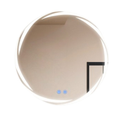 Bathroom Mirror With Led Lights 500mm Dimmable Illuminated Backlit Round Bathroom Mirror from B&Q