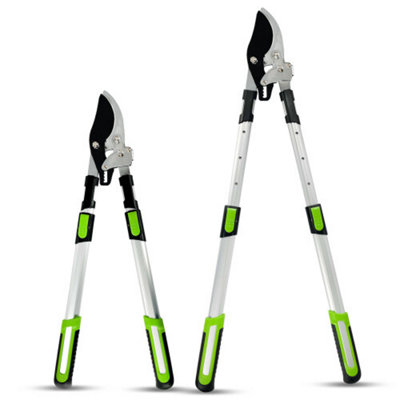 Telescopic Ratchet Anvil Bypass Loppers Tree Branch Cutter Pruner C50 Blade from B&Q