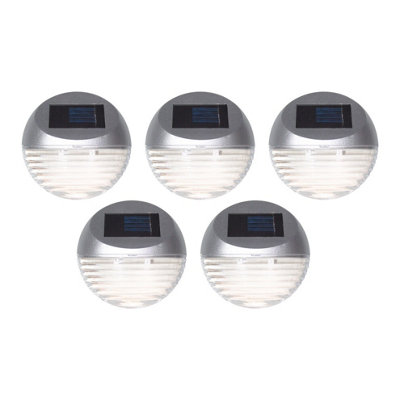  - 5-Pack Of Bright White Solar Powered Fence Lights
