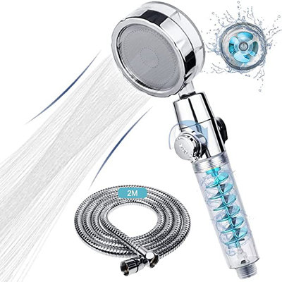 Shower Head And Hose 2M Handheld Shower Head With Twin Turbo Fan from B&Q
