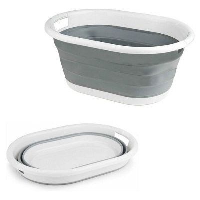 Large Collapsible Laundry Basket Washing Clothes Bin Foldable Space Saving New from B&Q