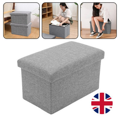 40Cm Folding Ottoman Storage Box With Lid Pouffe Footstool from B&Q