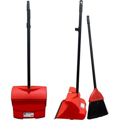 Long Handled Dustpan And Brush SetBlack & Red from B&Q