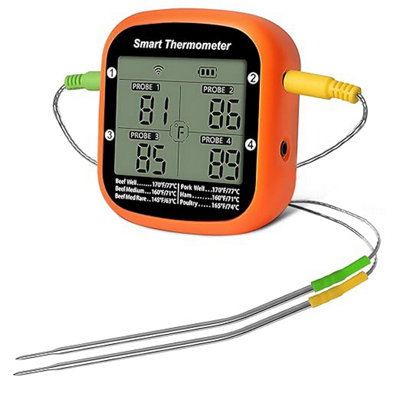 Wireless Digital Meat Thermometer With Dual Probes Instant Read Bbq ThermometerApp Controlled With Timer & Alarm from B&Q
