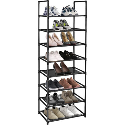 8-Tier Narrow Shoe Rack Space-Saving Storage Organizer For 16 Pairs from B&Q