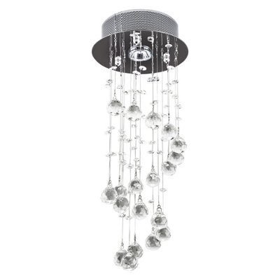  - Modern Crystal Droplet Ceiling Light Stainless Steel Bedroom Hallway