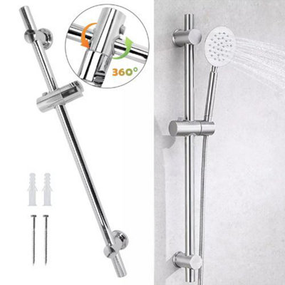  - Shower Riser Rail  Adjustable Chrome Head Holder Bracket Bathroom Shower Rod