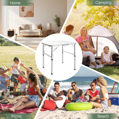  - 75Cm Folding Aluminum Table  Portable & Adjustable For CampingBbqHomework