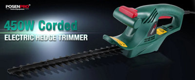 450W Electric Hedge Trimmer  450mm Blade16mm Tooth Opening from B&Q