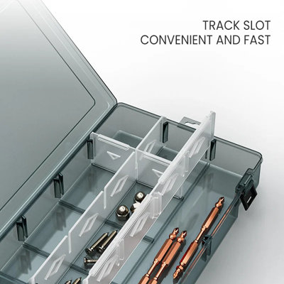 Plastic Tool & Screw Storage Box With Thickened Grid Compartments  Electronic & Drill Bit Organizer from B&Q