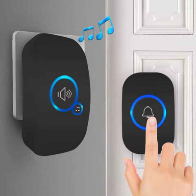 Wireless Waterproof Doorbell Kit  Plug In Receiver & Push Button Transmitter from B&Q