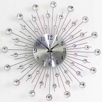  - 45Cm Diamante Beaded Crystal Wall Clock