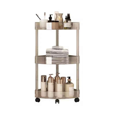 Clear Multi Layer Bathroom Storage Trolley Space Saving Corner Shelf from B&Q