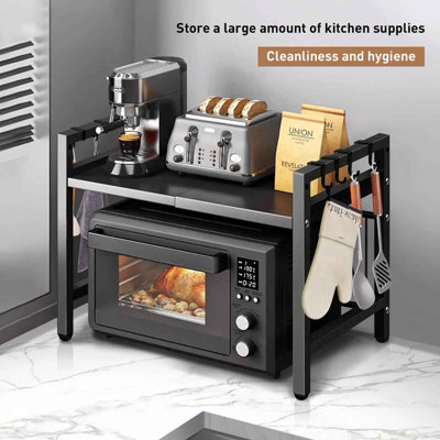 Expandable Microwave Shelf Organizer (42 ,64Cm)  Rust Or Moisture Proof Countertop Rack from B&Q