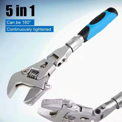 5 In1 Torque Wrench 10 Inch Adjustable Ratchet Wrench 180 Degree from B&Q