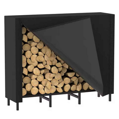  - Heavy Duty Firewood Rack With CoverIndoor Or Outdoor Log Holder For Fireplace Storage.