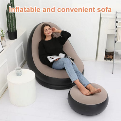 Inflatable Lazy Sofa For Living Room Chair Cofee Color