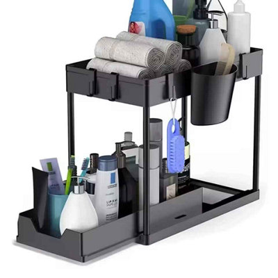 2 Tier Under Sink Sliding Organizer Rack from B&Q