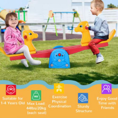 Kids Seesaw Safe Teeter Totter 2 Seats With Easy Grip Handles Multicolor from B&Q
