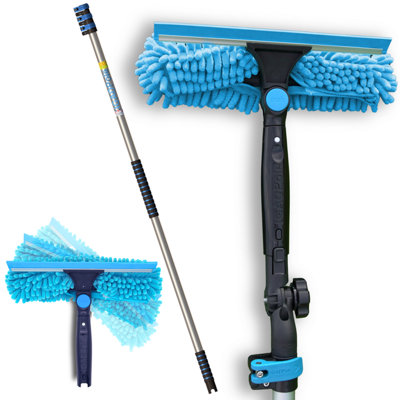 Igad Pole 12 Foot (3.6M) Professional Telescopic Window Cleaning KitExtension Pole And Single Pivot 10"(25Cm) Window Squeegee from B&Q