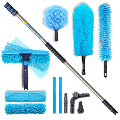 Igad Pole Cleaning Kit With (17Ft) Extension Pole, Squeegee And 3 Dusting Attachments 5M