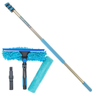 Igadpole Professional Telescopic Window Cleaning Kit 10 Foot (3M) Extension Pole And Single Pivot 10"(25Cm) Window Squeegee from B&Q